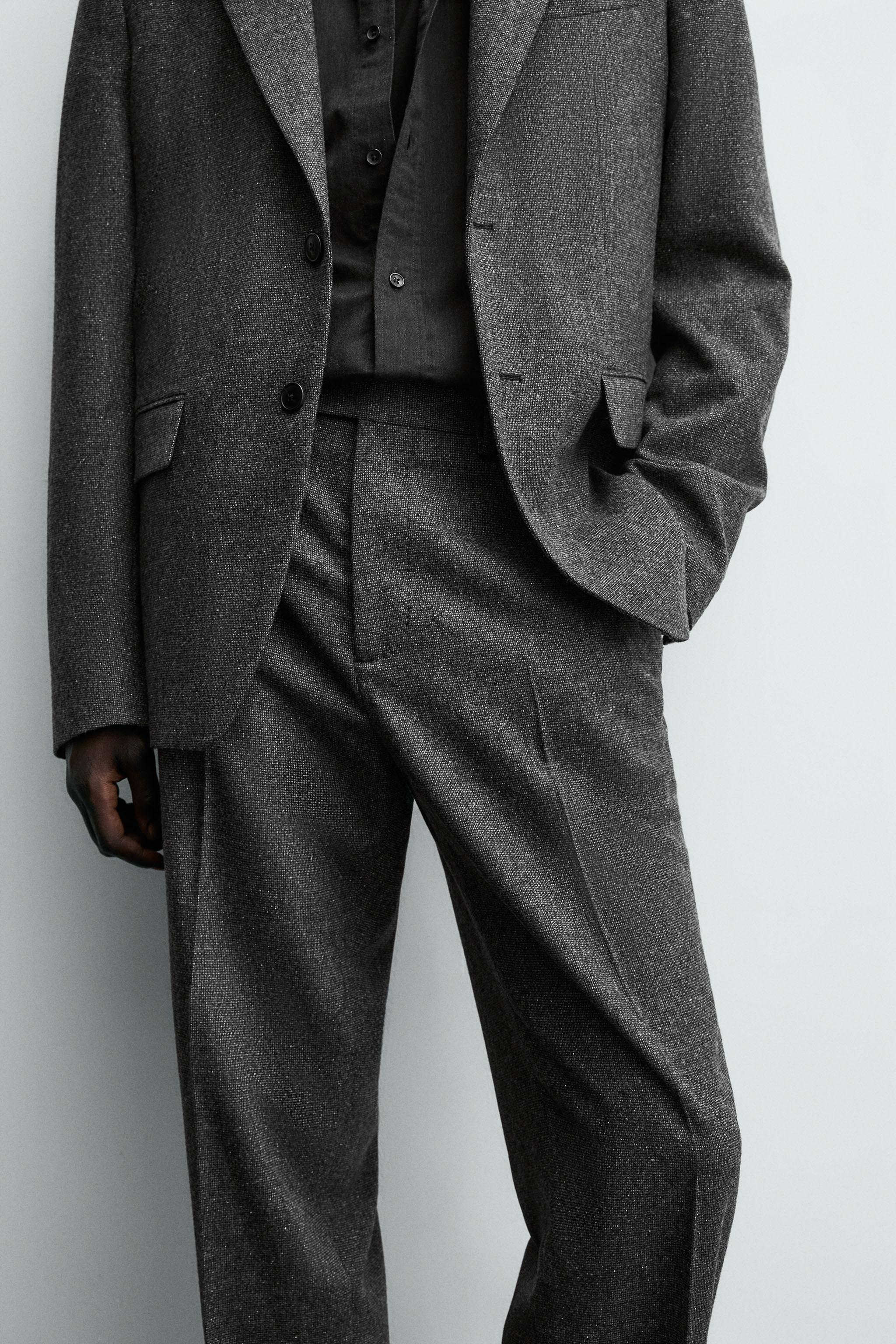 LIMITED EDITION WOOL TEXTURED SUIT PANTS